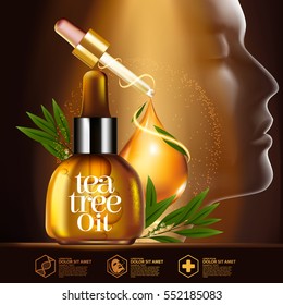 Tea Tree Oil  Nature Cosmetic Skin Care.