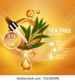 Tea Tree Oil  Nature Cosmetic Skin Care.