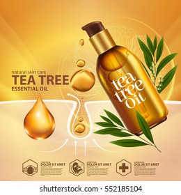 Tea Tree Oil  Nature Cosmetic Skin Care.