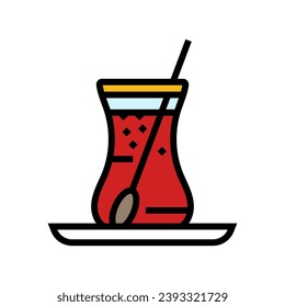 tea tea turkish cuisine color icon vector. tea tea turkish cuisine sign. isolated symbol illustration