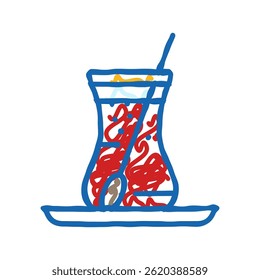 tea tea turkish cuisine doodle icon sketch vector. tea tea turkish cuisine sign. isolated symbol illustration