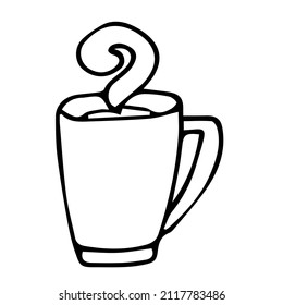 Tea utensils .Doodles ,vector,black and white illustration,coloring book for adults and children.