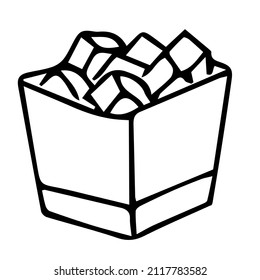Teezubehör .Doodles,Vektorgrafik,Schwarz-Weiß-Illustration,Farbbuch für Erwachsene und Kinder.