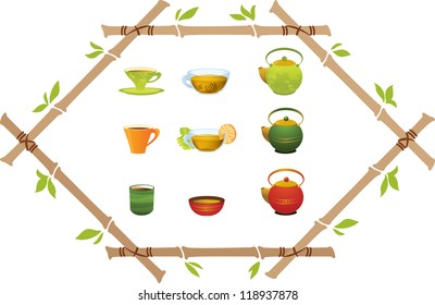 Tea vector collection isolated on white background.