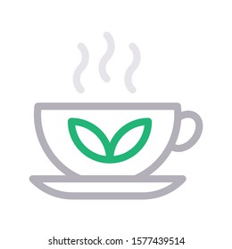 tea vector color line icon 