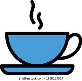tea vector color line icon