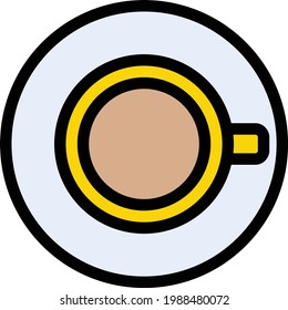 tea vector color line icon