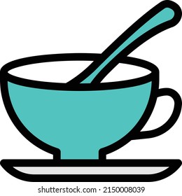 tea vector color line icon