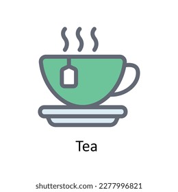 Vector de té      Rellenar iconos de contorno. Material gráfico simple