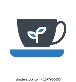 tea vector glyph color icon 