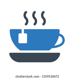 tea vector glyph colour icon 