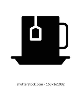 tea vector glyph flat icon 