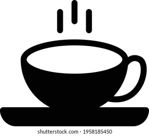 icono plano de glifo vector de té
