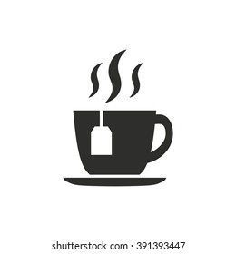 Tea   vector icon. Black  illustration isolated on white  background for graphic and web design.