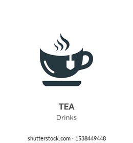 Tea vector icon on white background. Flat vector tea icon symbol sign from modern drinks collection for mobile concept and web apps design.