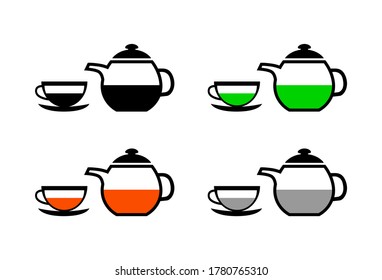 Tea vector icon on white background