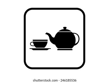 Tea vector icon on white background