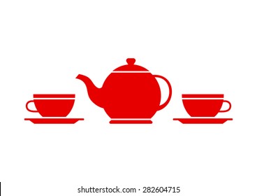 Tea vector icon on white background