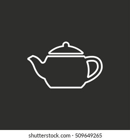 Tea vector icon. White illustration isolated on black background for graphic and web design.
