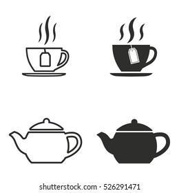 Tea vector icons set. Illustration isolated for graphic and web design.