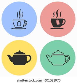 Tea vector icons set. Illustration isolated for graphic and web design.