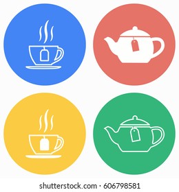 Tea vector icons set. Illustration isolated for graphic and web design.