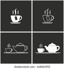Tea vector icons set. Illustration isolated for graphic and web design.