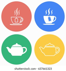 Tea vector icons set. Illustration isolated for graphic and web design.