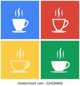 Tea vector icons set. White illustration isolated for graphic and web design.