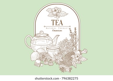 Tea, Vector Illustration Banner