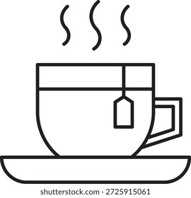 Línea de Vector de té icono Diseño