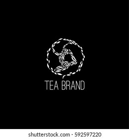Tea vector logo design template