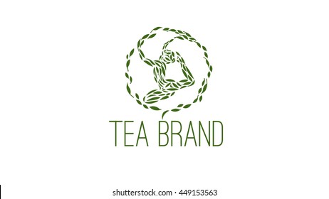 Tea vector logo template. Tea brand. Tea label template.