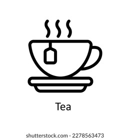 Vector de té       iconos de esquema. Material gráfico simple