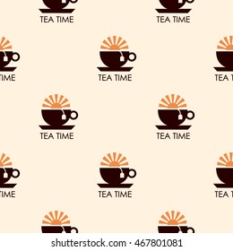 Tea. Vector seamless pattern
