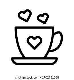 tea vector thin line icon 