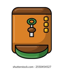 Tea vending machine icon vector, coffee machine clip art, hot chocolate vending machine, automatic drink dispenser flat cartoon illustration