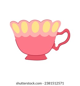 tea vintage cup cartoon. porcelain object, coffee tableware, drink retro tea vintage cup sign. isolated symbol vector illustration
