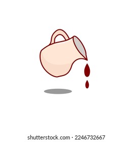 tea water vector design from out teapot on a white background