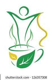 Tea for weight loss. Vector illustration.