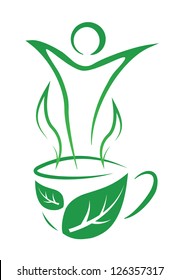 Tea for weight loss. Vector illustration.