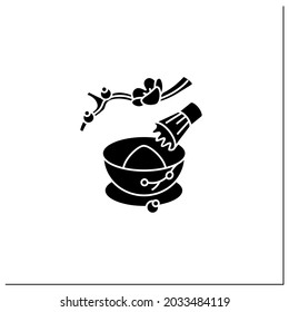 Tea whisk glyph icon. Special whip for matcha powder. Teatime traditions. Tea ceremony concept.Filled flat sign. Isolated silhouette vector illustration
