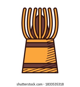 Tee-Whisky-Symbol auf weißem Hintergrund, handgezeichnet, Vektorgrafik