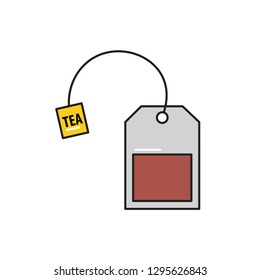 teabag color line icon. food vector illustration. Editable Stroke. simple design symbol