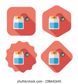 teabag flat icon with long shadow, eps10