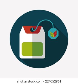 teabag flat icon with long shadow,eps10