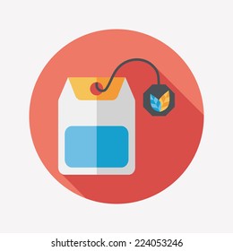 teabag flat icon with long shadow,eps10