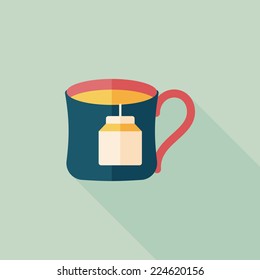 teabag flat icon with long shadow,eps10