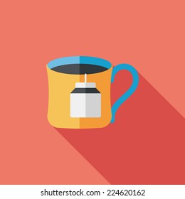 teabag flat icon with long shadow,eps10