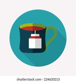 teabag flat icon with long shadow,eps10